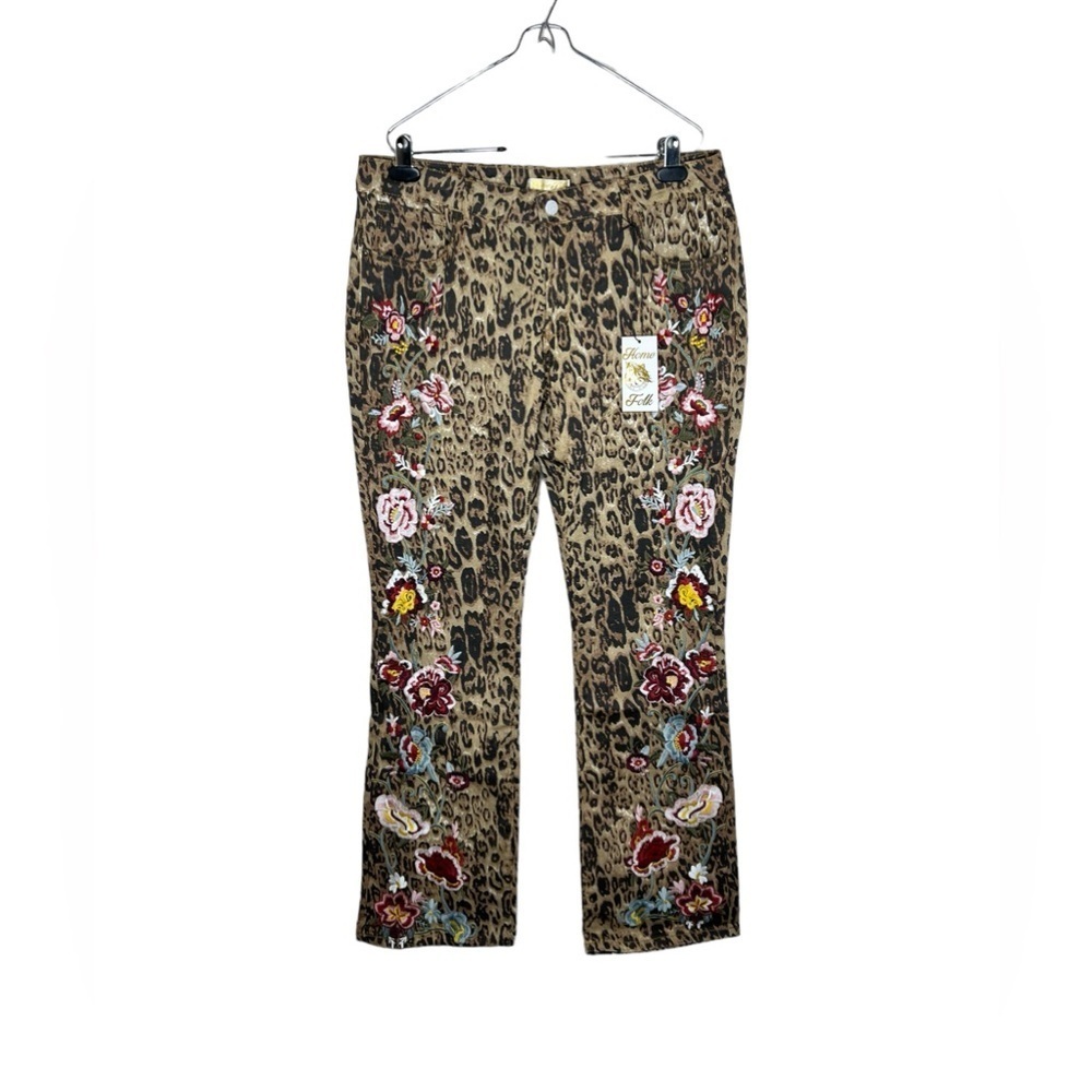 Home Folk Women’s Embroidered Floral Bootcut Jeans